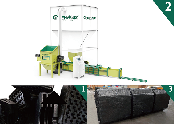 Compacteur hydraulique de Recyclage de PPE GREENMAX